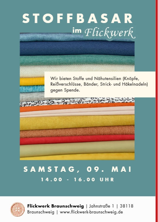 Stoffbasar im Flickwerk @ Flickwerkstatt, Jahnstr. 1, 38118 Braunschweig