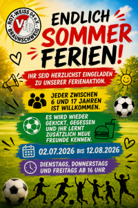 Endlich Sommerferien bei VfB Rot-Weiß 04 @ Sportplatz Madamenweg 70, 38120 Braunschweig, bis 12.08.2026